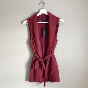 2/$55 NWT Sleeveless Belted Overpiece/ Blazer